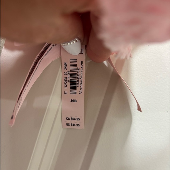 Victoria's Secret NWT Pink Shadow Striped Lace T-Shirt Underwire Demi Bra 36B - Picture 2 of 8